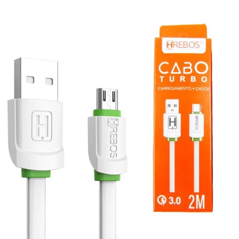 Cabo De Dados Turbo 3 0 Micro USB V8 1 2M Hrebos Shopee Brasil