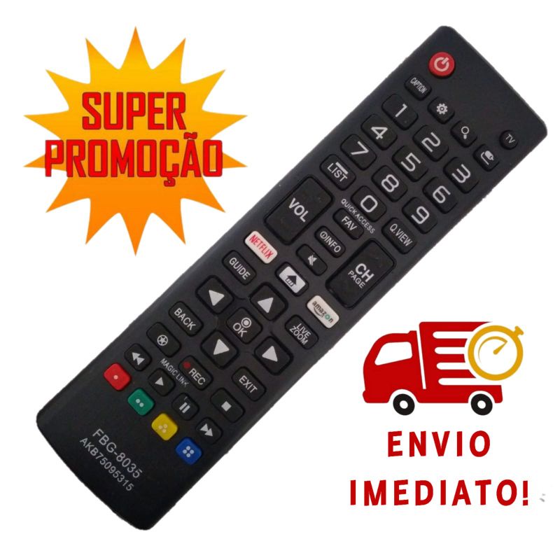 Controle Remoto Para Tv Led Lg Smart Tv Netflix E Amazon