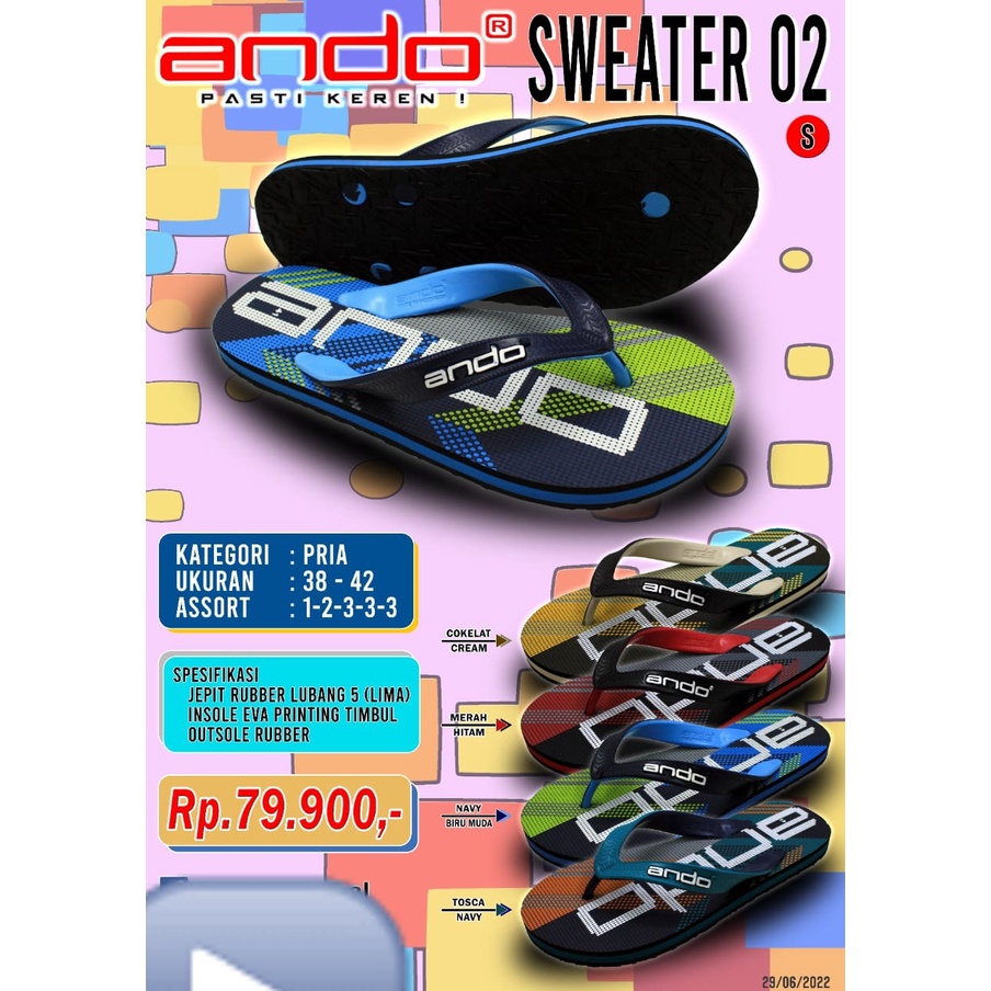 Mais Novo Ando Sweater Flip Flops Masculinos Adulto