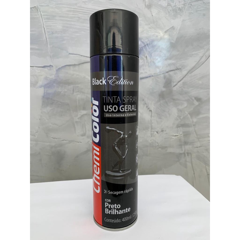 Tinta Spray Chemicolor Preto Brilhante G Shopee Brasil