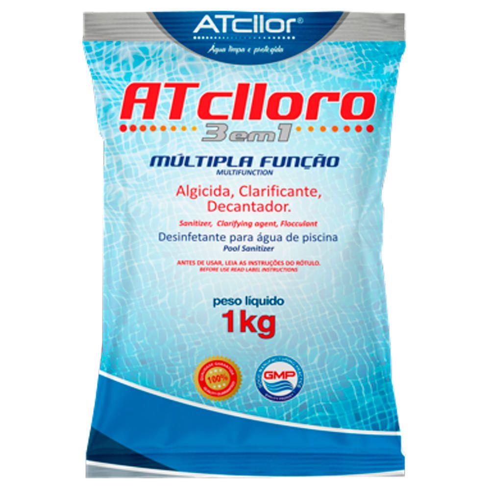 Cloro 3x1 Atcllor 1kg Multi Ação Algicida Clarificante Decantador