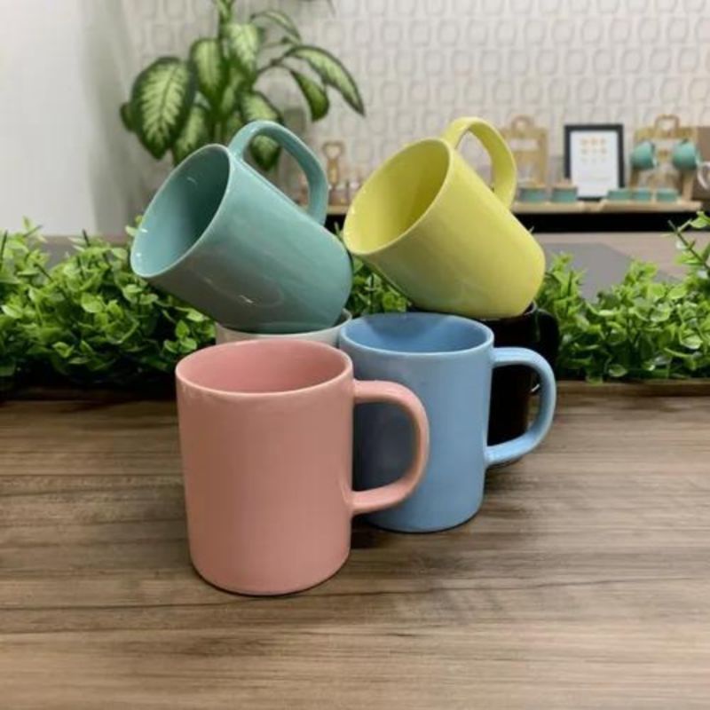 Caneca Porcelana Colors Lisa Reta 100ml Shopee Brasil