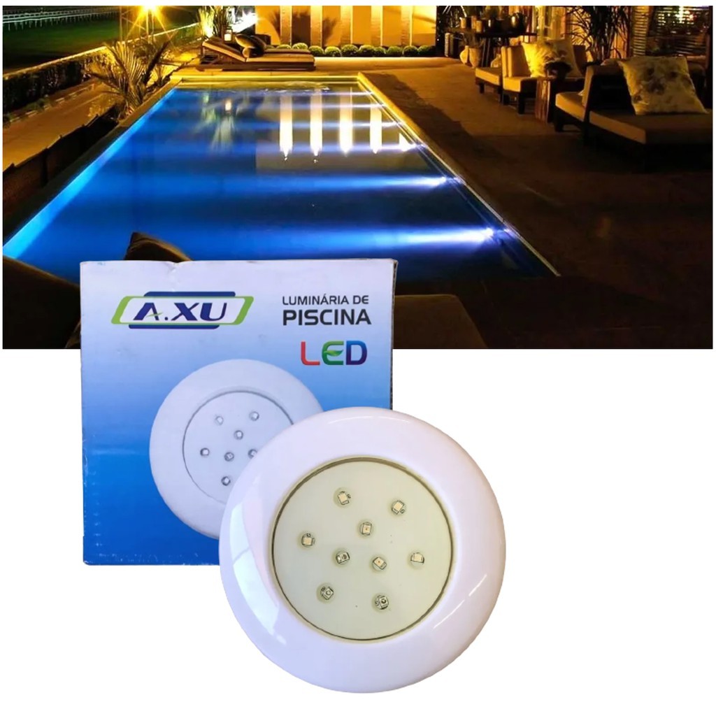 Luminaria Led 9w Rgb Piscina Lago Spa Chafariz 990 Lumens 12v Shopee