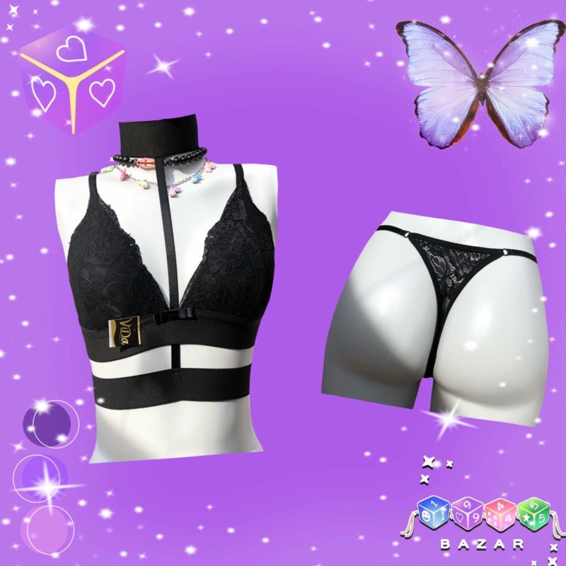 LINGERIE PRETA RENDADA LUXO LILITH Nova Shopee Brasil