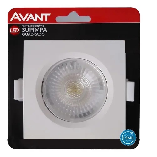 Spot Led De Embutir Quadrado W K Luz Amarela Bivolt Avant Shopee