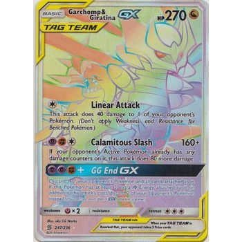 Pokémon TCG Garchomp e Giratina GX 247 236 CARTA COLECIONÁVEL