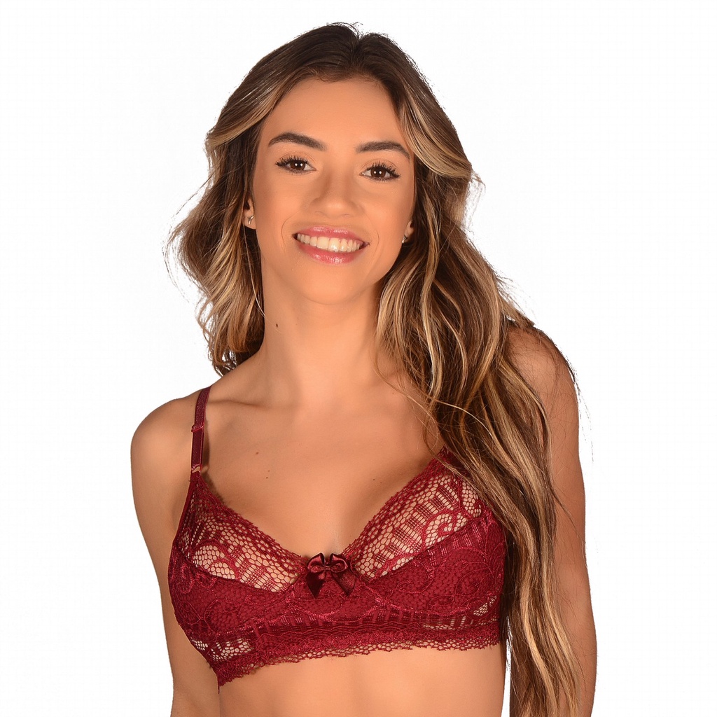 Sutiã de Renda sem Bojo Aro Lingerie Sexy Sustentação e