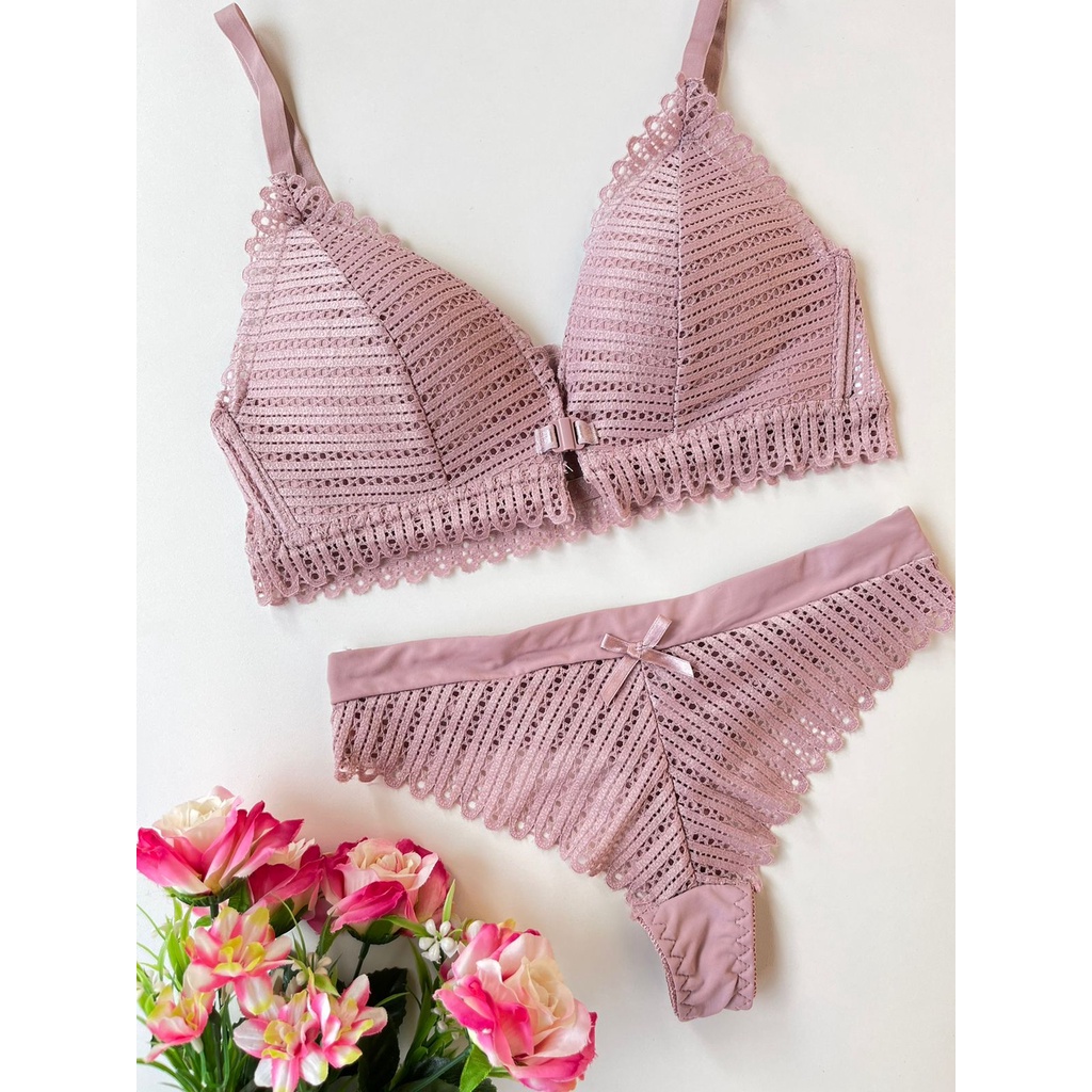 Conjunto Lingerie Calcinha E Suti Importado Bojo Ref Shopee