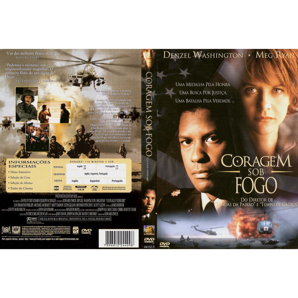 Dvd Original Coragem Sob Fogo Denzel Washington E Meg Ryan Promo O