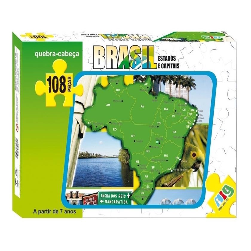 Quebra Cabeca Mapa Do Brasil C 108 Pecas Nig Shopee Brasil