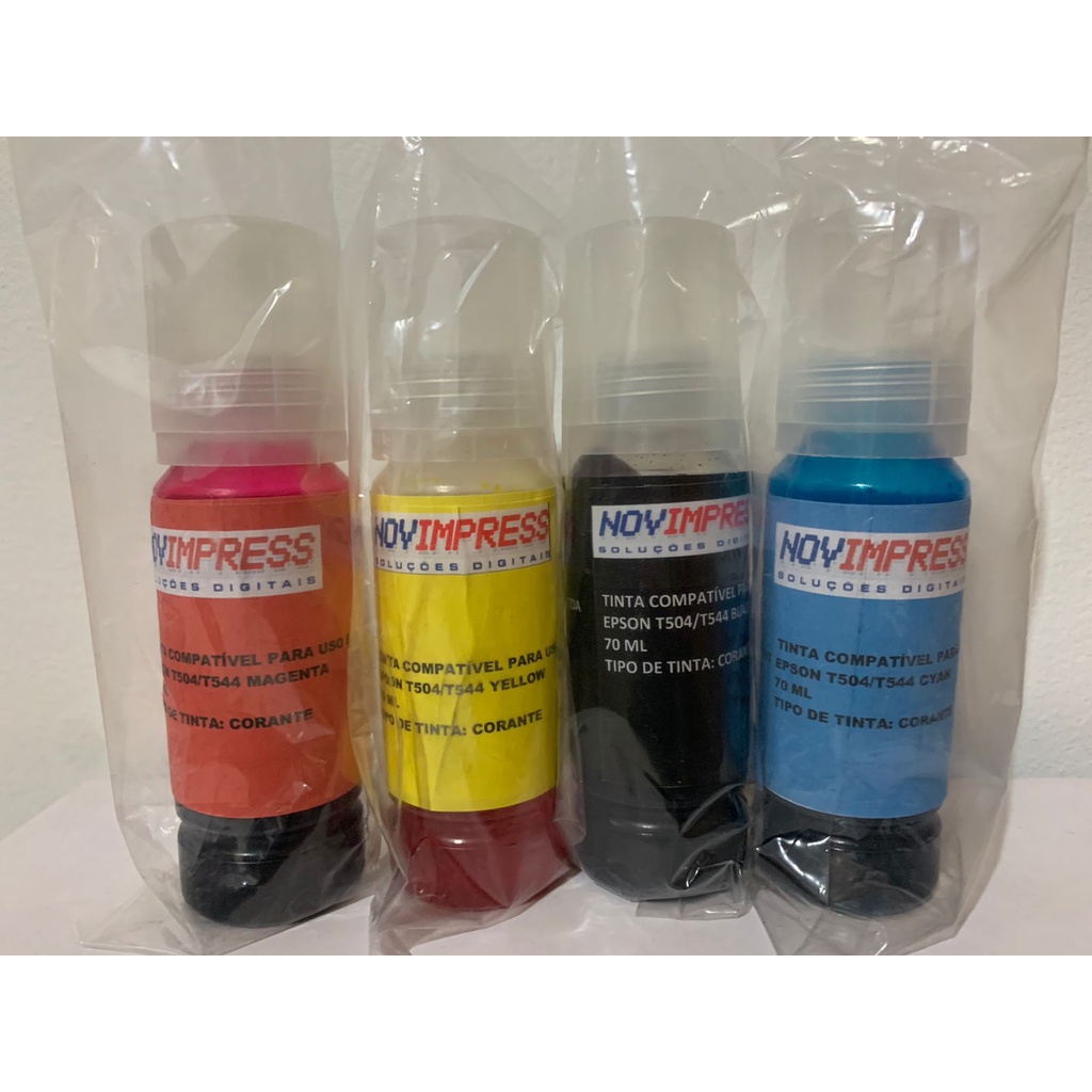 Kit Refil Tinta 04 Cores Epson L6161 L4150 L4160 T504 544 Shopee