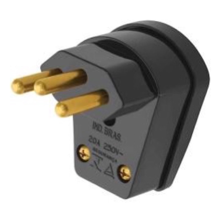 plug macho 2P T 20A 90graus preto Fame Pino maciço R7 Shopee Brasil