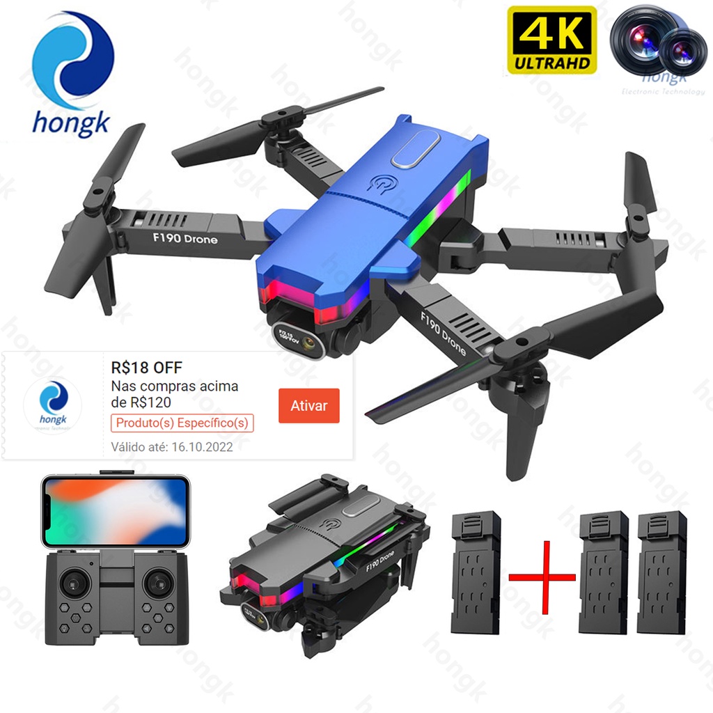 Drone K Hd Hk Plus Novo Dobr Vel Wifi K Altura Fixa Quadcopter