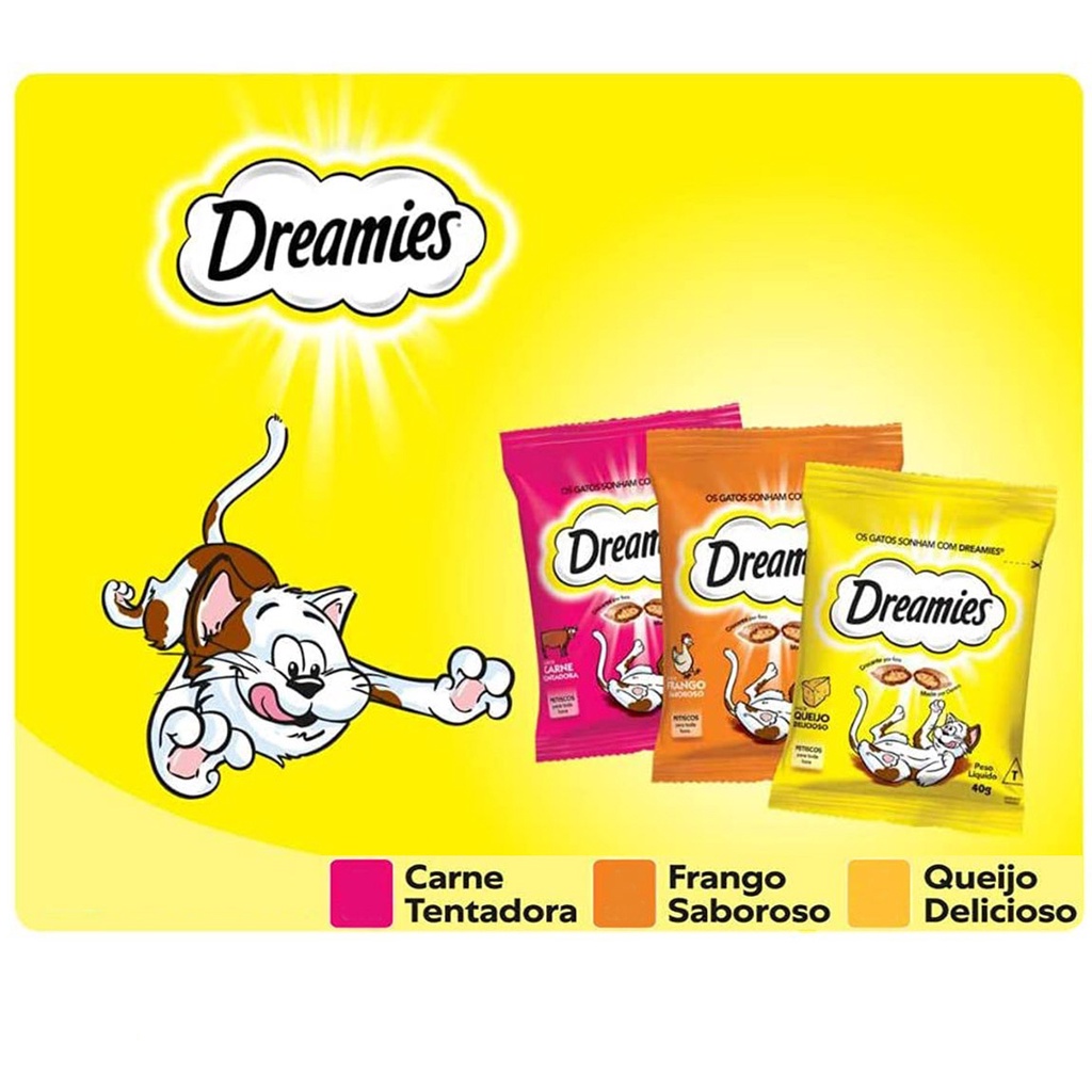 Petisco Dreamies Para Gatos Sabor Carne Frango Queijo G Shopee Brasil