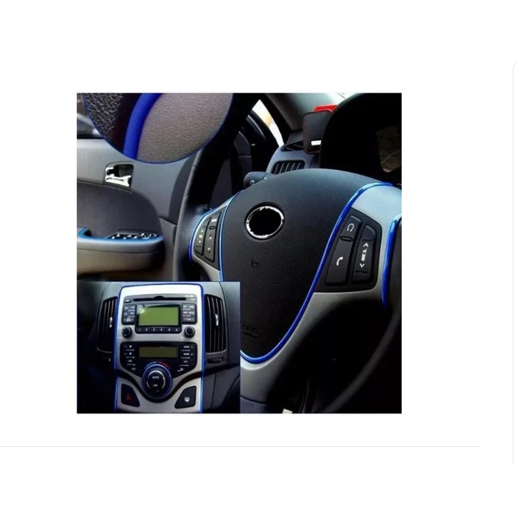 Carro Tuning Fita Friso Decorativo Carro Interior Azul M Shopee Brasil