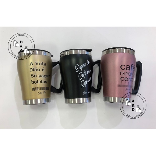 Caneca Termica De Inox Tampa De Plastico Frases 320 ML Shopee Brasil