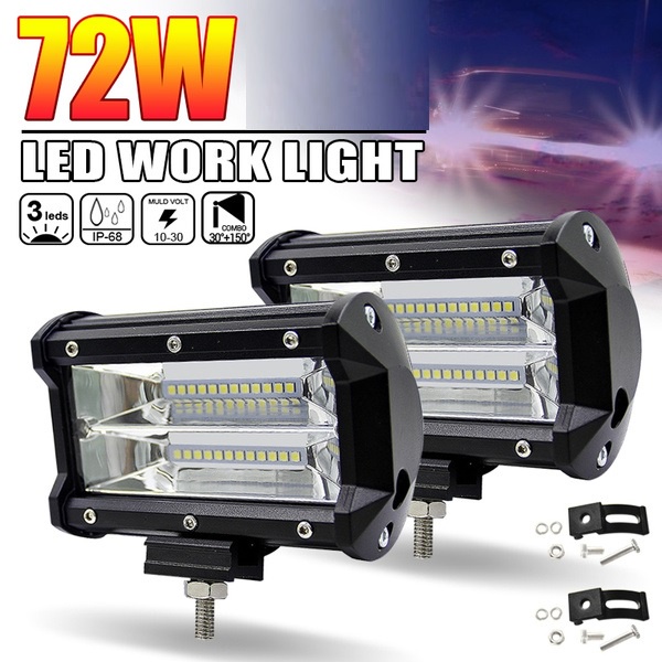 Farol Barra Milha Neblina Auxiliar Led 72w Forte 4X4 Trilha Carro Jeep