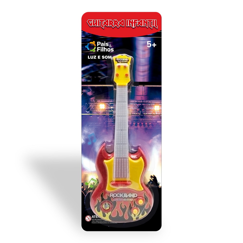 Guitarra Musical Luz E Som Brinquedo Infantil Shopee Brasil