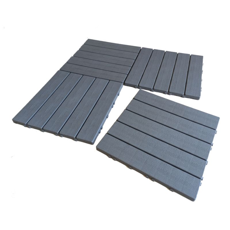 kit 15 DECK modular 30x30 plástico textura madeira superfície