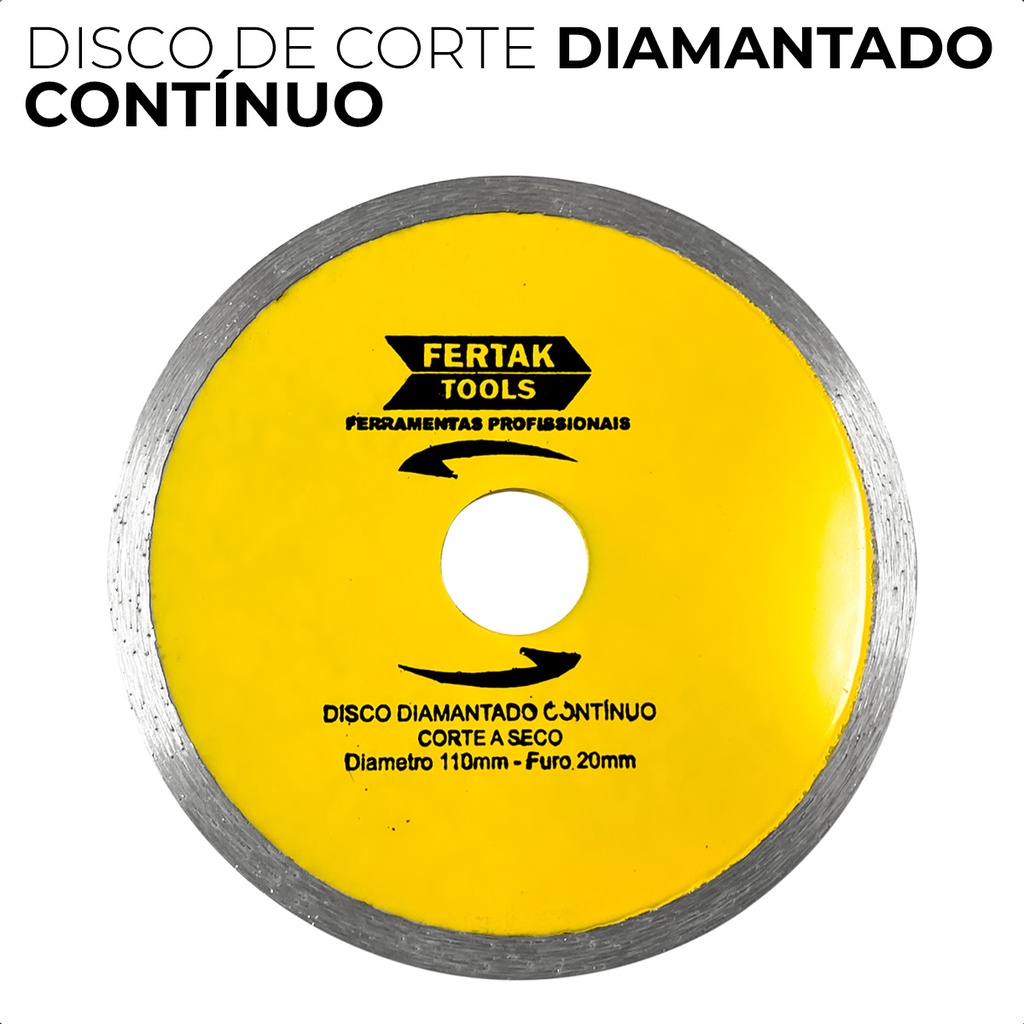 Disco Diamantado Contínuo 110mm Corte A Seco Fertak 20mm Shopee Brasil