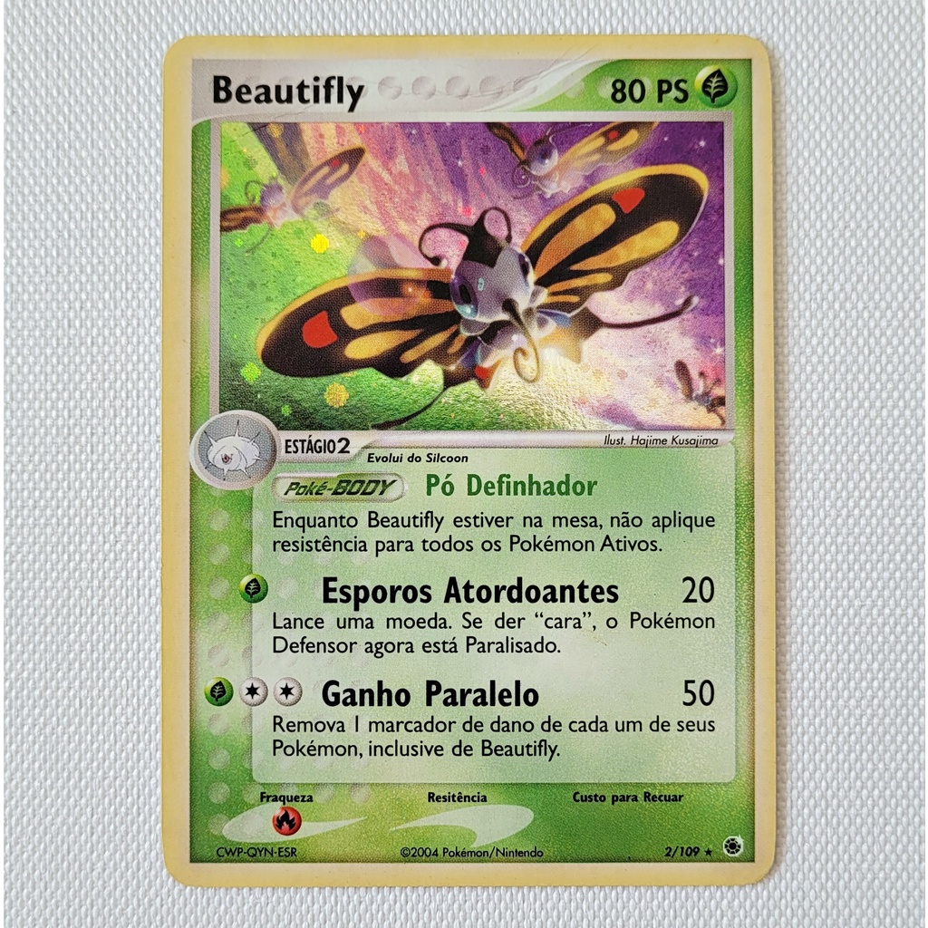 Carta Antiga Pokemon Beautifly Holo Rare Ex Ruby Sapphire