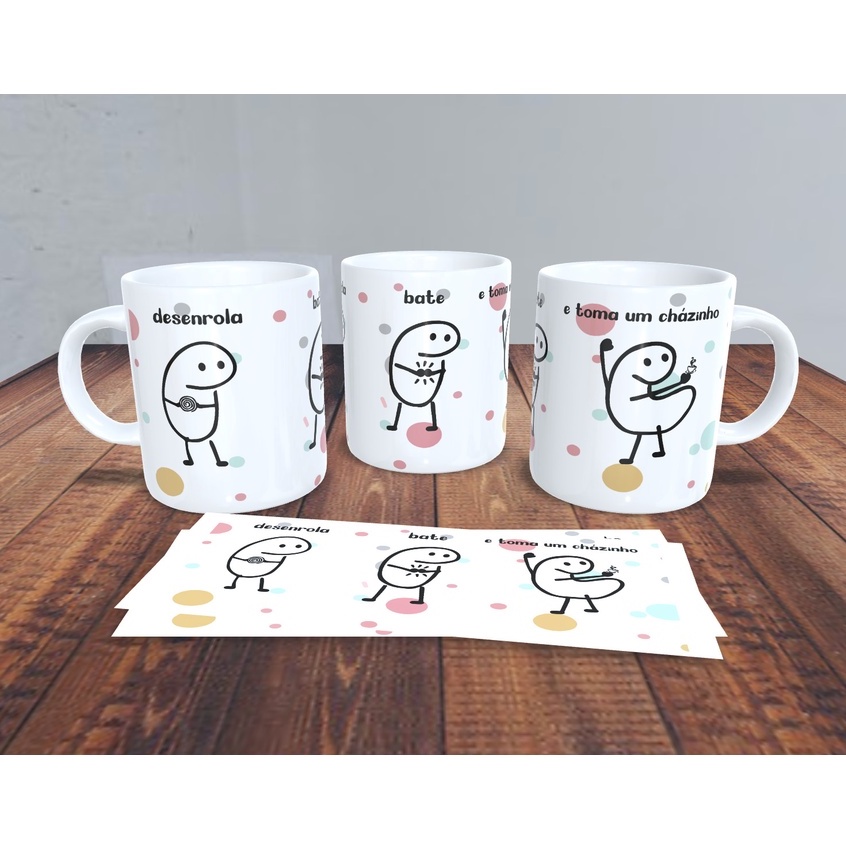 Flork Desenrola Bate e toma um cházinho Caneca 325 ml Shopee Brasil