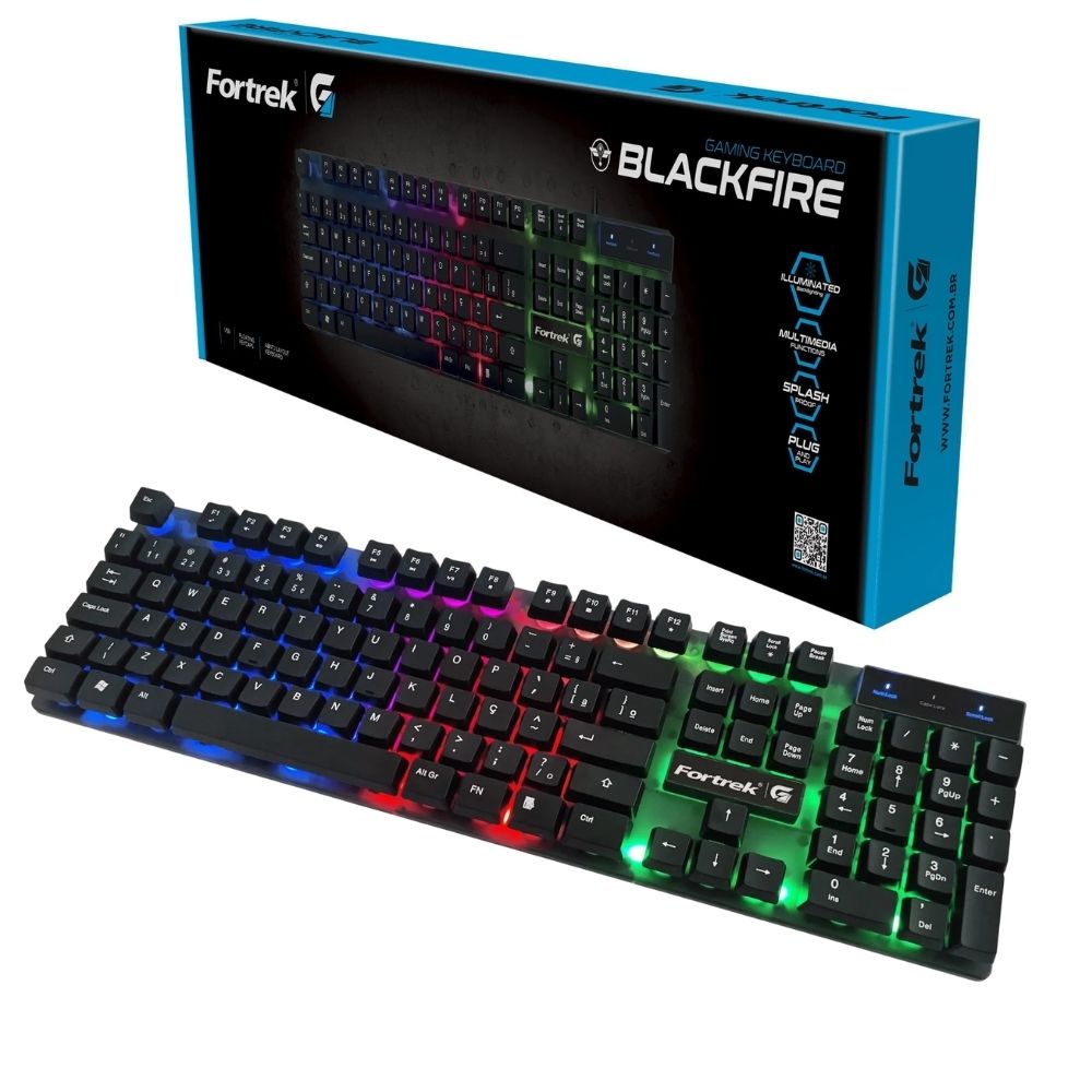 Teclado Gamer Multim Dia Blackfire Preto Fortrek G Shopee Brasil