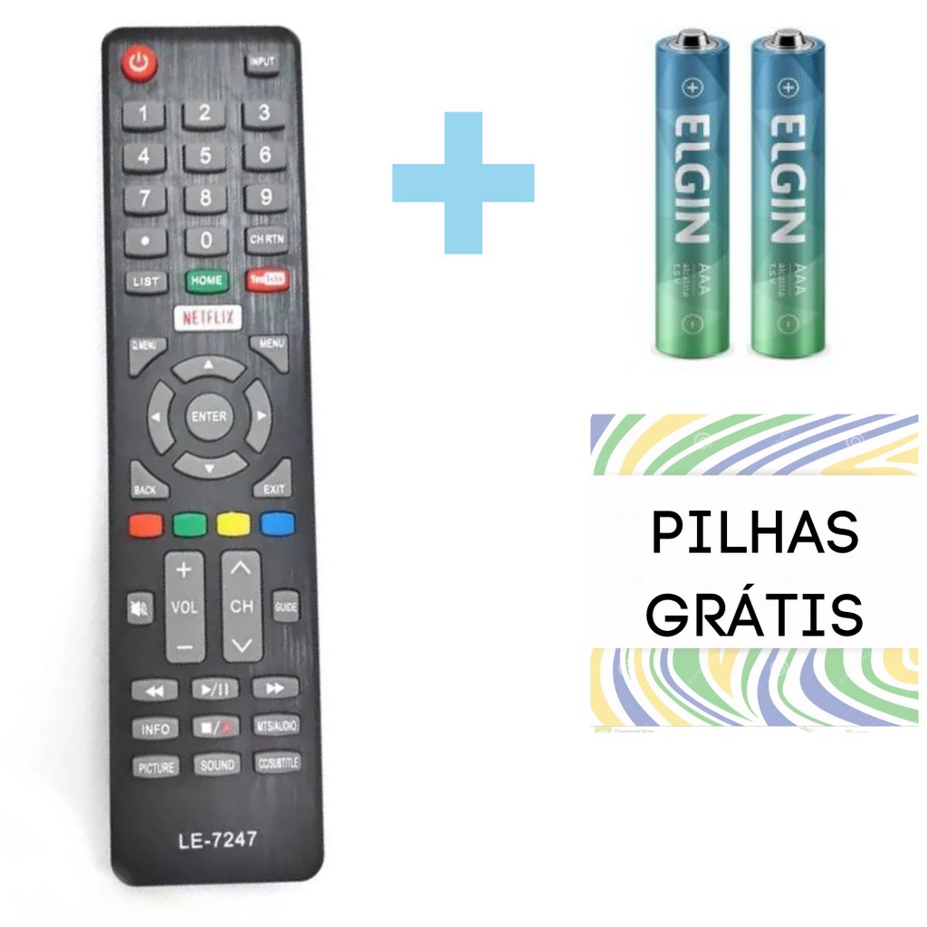 Controle Remoto Compativel Tv Haier Smart Youtube Netflix Controle