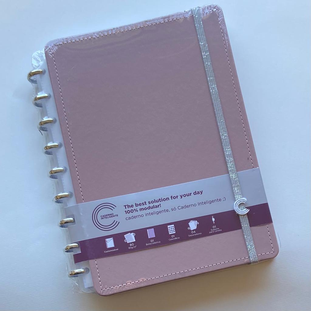 Caderno Inteligente Design Modelo De Disco C Folhas G Chic Nude