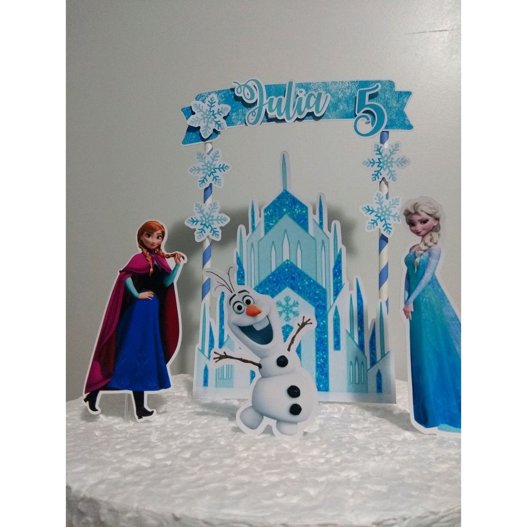 Topo Topper De Bolo Frozen Personalizado Personalizado Colado Shopee