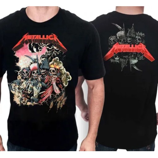 Camiseta Básica Algodão Unissex Rock Metallica Banda Moda Style Top