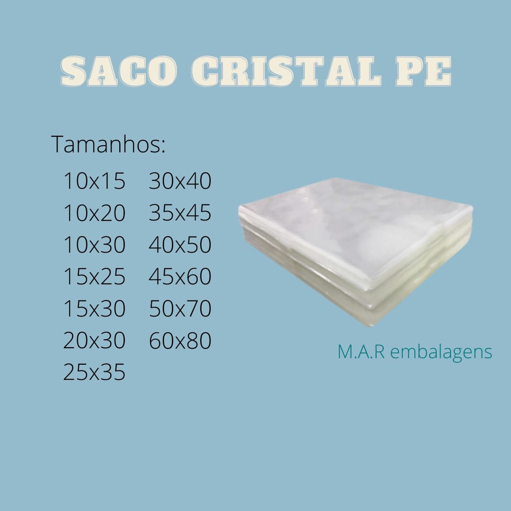 SACO CRISTAL PE 100g Shopee Brasil