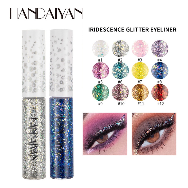 Handaiyan Delineador Líquido De Olhos Glitter Brilhante Colorido