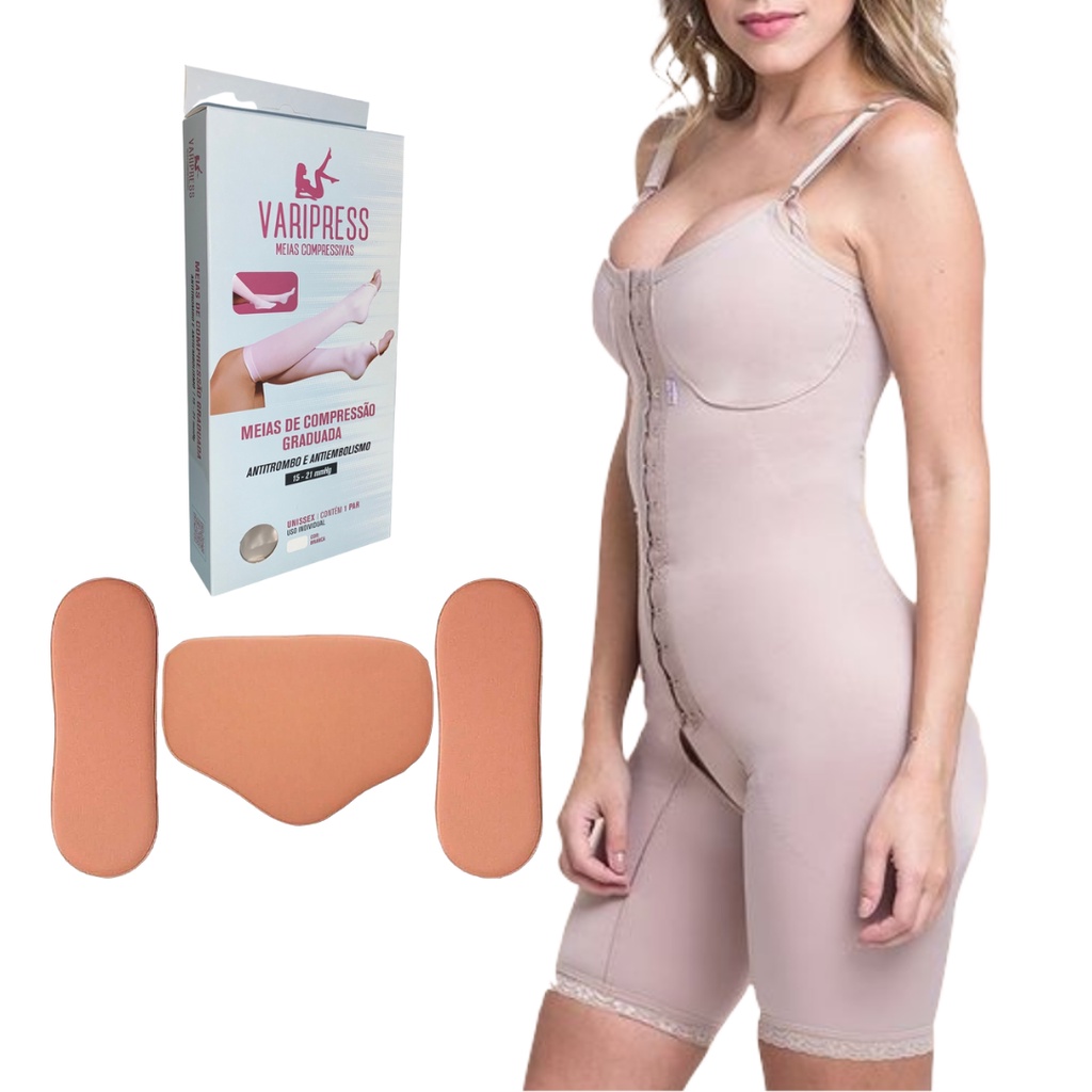 Kit Pós Cirúrgico Meias Cinta e Placas Q Lingerie Shopee Brasil