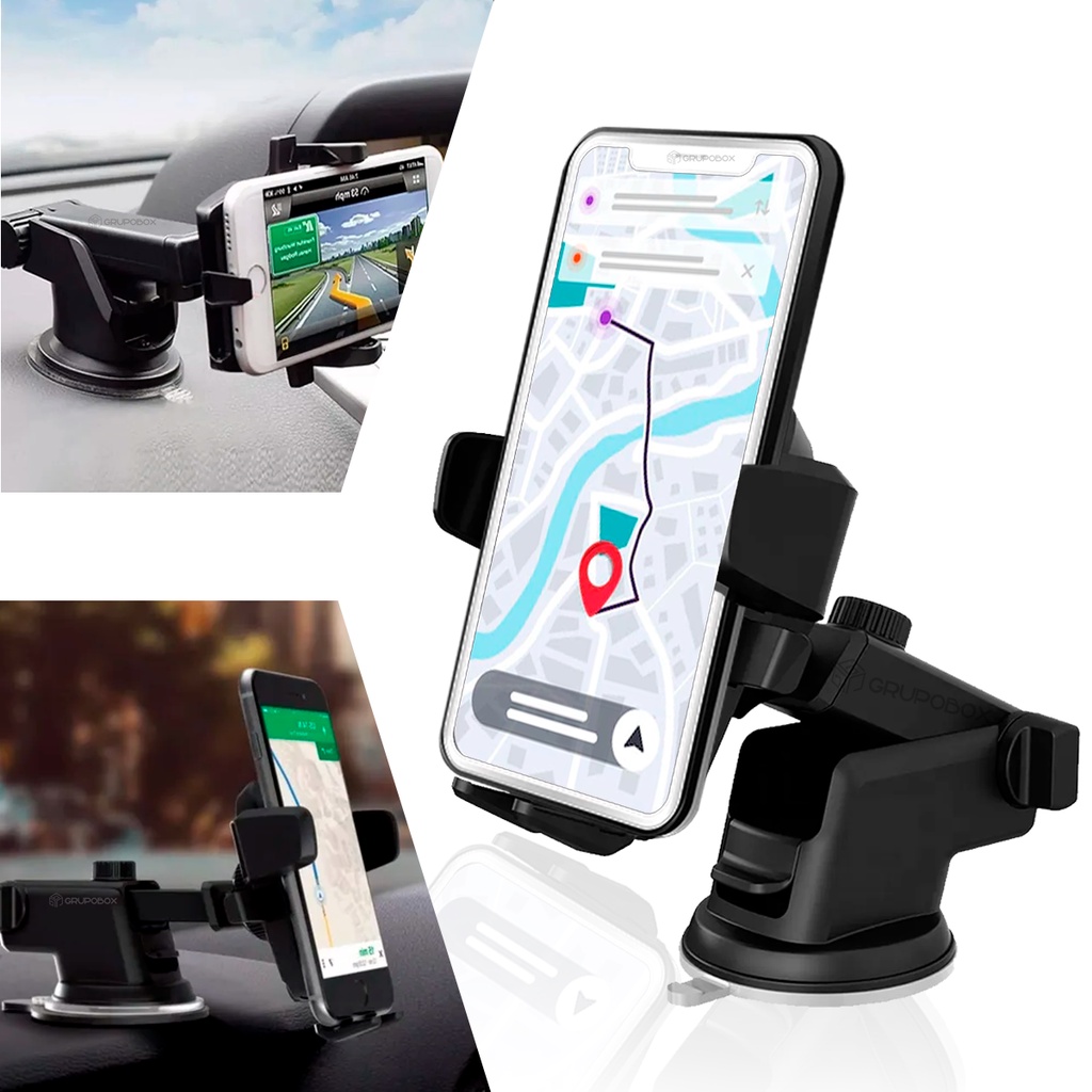 Suporte Celular Carro Veicular Universal Trava Automatica Anti Queda