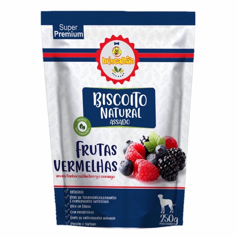 Biscoito Petisco Natural Para Cachorro Frutas Vermelhas G Shopee