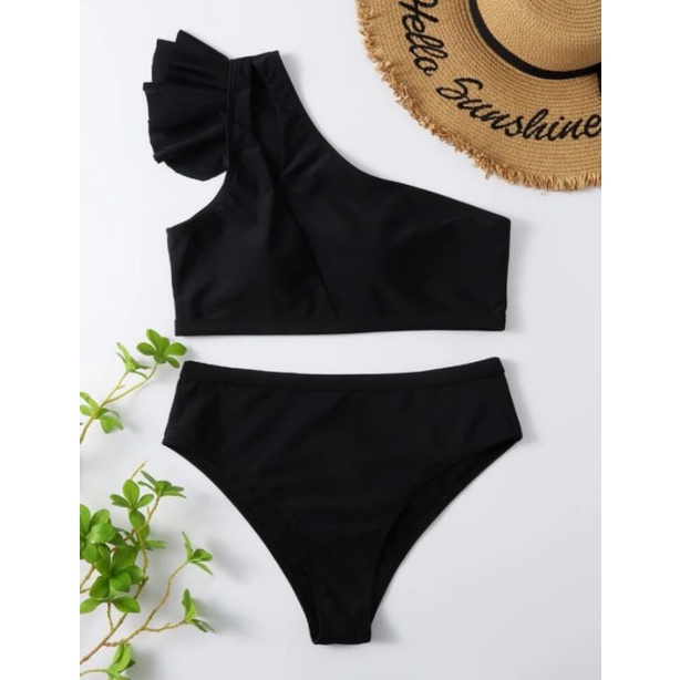 Biquini De Um Ombro Lado Direito Hot Pant Cintura Alta Forrado Bojo Removivel Shopee Brasil