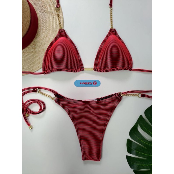 Biquini Cortininha Corrente Bojo Removivel Shopee Brasil