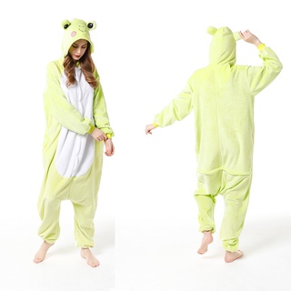 Unisex Kigurumi Sapo Dos Desenhos Animados Flanela Pijamas Mulheres