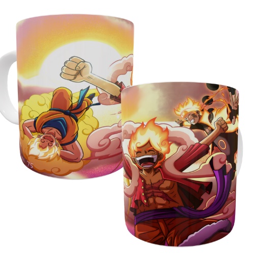 Caneca Personalizada One Piece Naruto Dragon Ball Luffy Gear 5 Nika