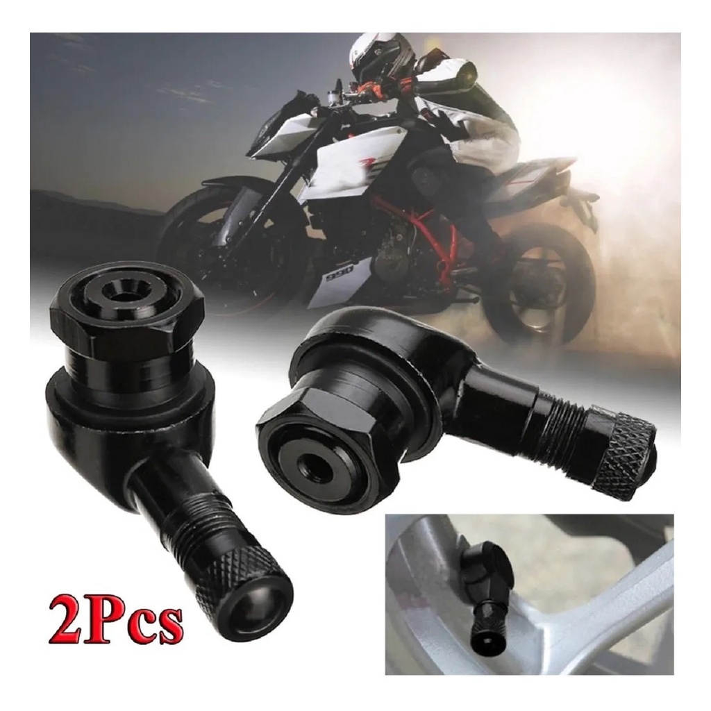 Bico Valvula Preto Pneu Esportivo Moto 90 Graus Par Shopee Brasil