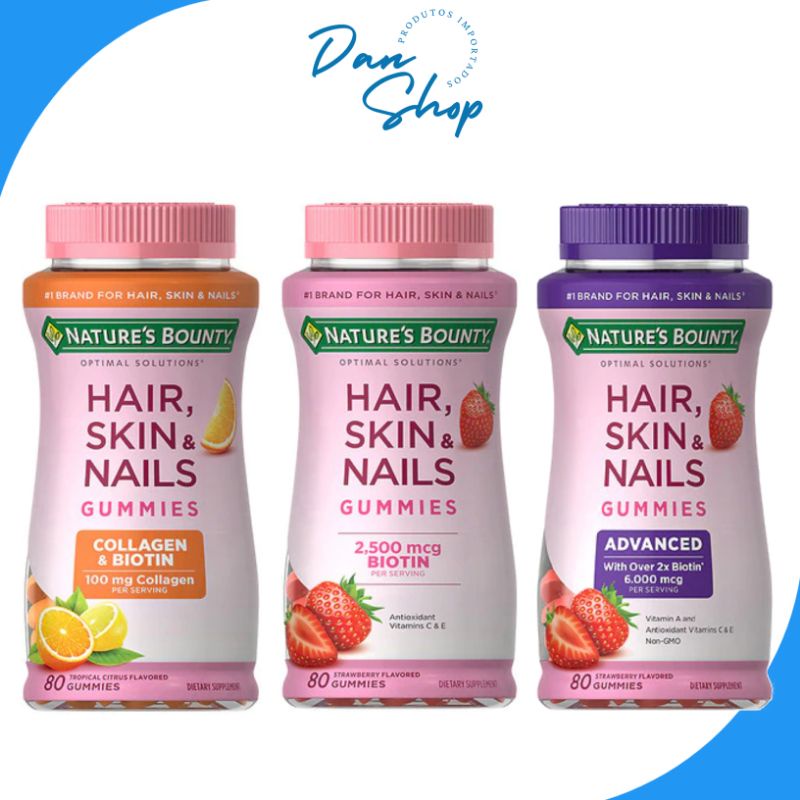 Hair Skin Nails Vitamina Para Cabelo Pele E Unhas 80 Gummies