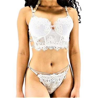 Conjunto De Lingerie Branco Luxo Noiva Nupcial Lua De Mel Shopee Brasil