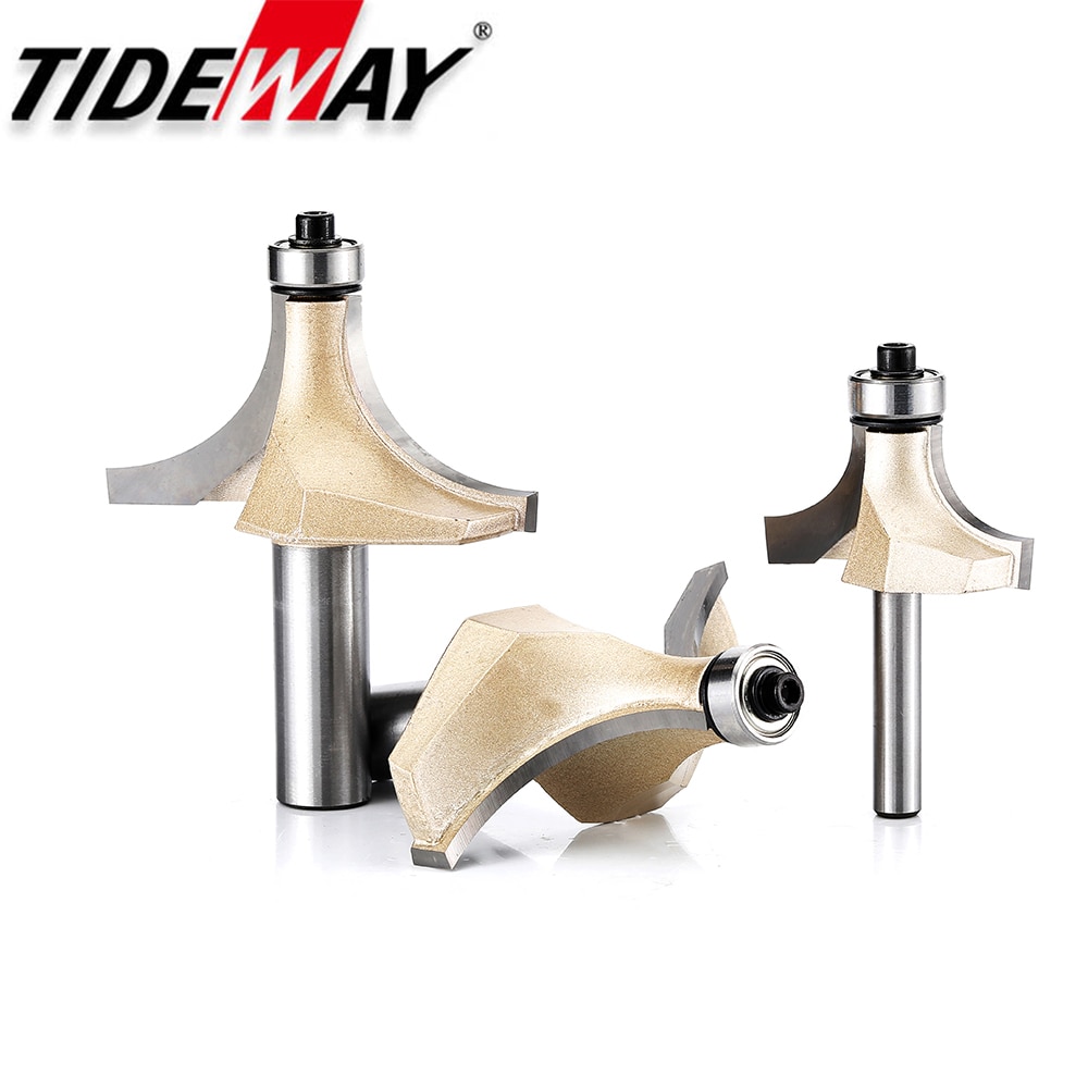 Tideway Canto Redondo Sobre Roteador Bit Rolamento CNC Fresas Para