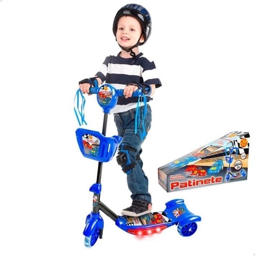 Patinete 3 Rodas Infantil Musical Luzes E Cesta DM Toys Shopee