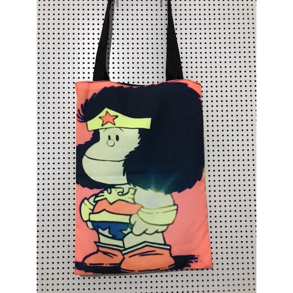 Bolsa Sacola Dupla Face Mafalda Super Hero Ecobag Shopee Brasil