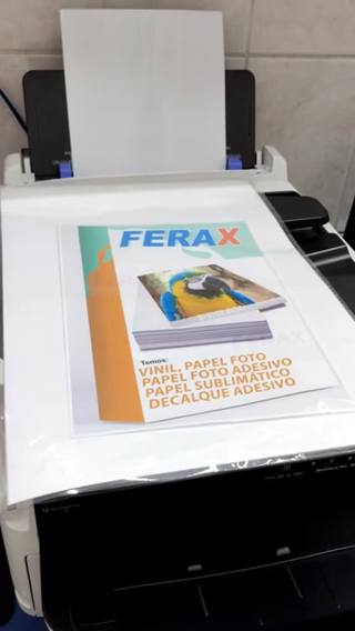 Vinil Adesivo Branco Brilho Ferax Folhas Papel Vinil A Impressora