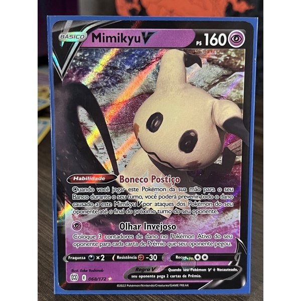 Carta Pokémon Mimikyu V Ultra Rara Shopee Brasil