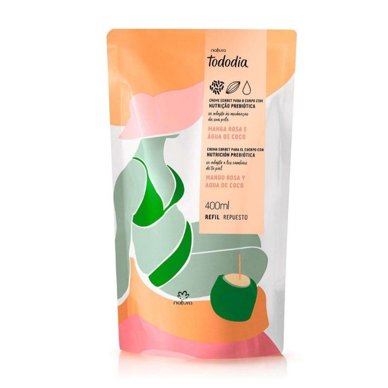 Refil hidratante tododia Manga Rosa e Água de coco 400ml Shopee Brasil