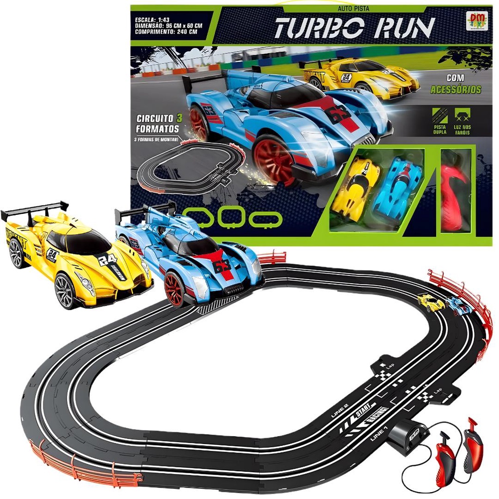 Pista Autorama Turbo Run Circuito Em Luz Carros Cm Shopee Brasil